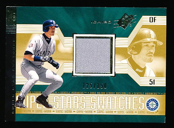 2002 SPx Bsbl. “Super Stars Swatches Gold” #165 Ichiro Suzuki- #125/150