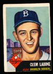 1953 Topps Bb- #14 Clem Labine, Dodgers