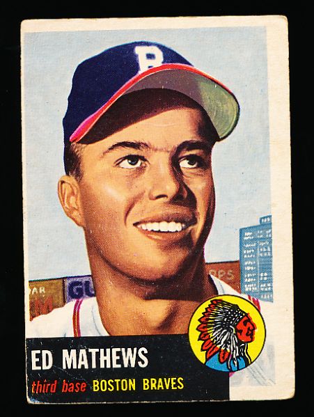1953 Topps Bb- #37 Eddie Mathews, Braves