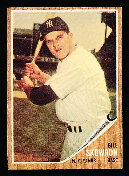 1962 Topps Bb- #110 Bill Skowron, Yankees- 2 Green Tint Variations