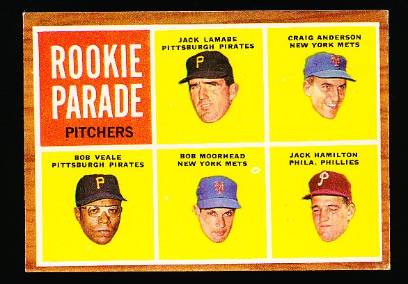 1962 Topps Bb- #593 Rookie Parade- Veale/ Anderson/ Hamilton etc