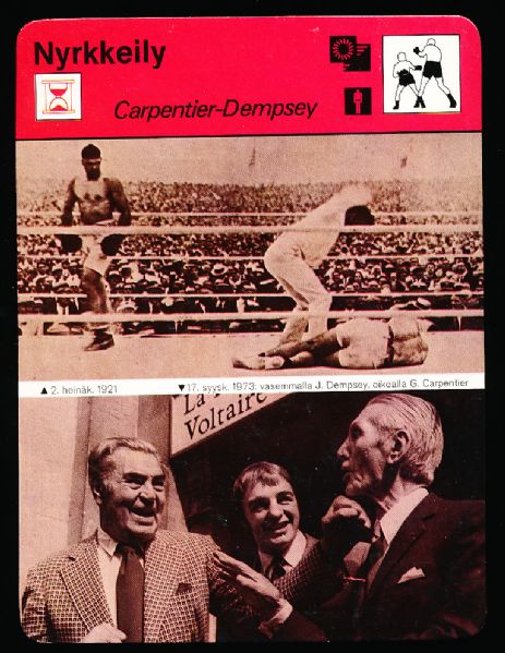 1977-80 Finland Sportscaster Cards- 3 Diff. Nyrkkeily (Boxing)