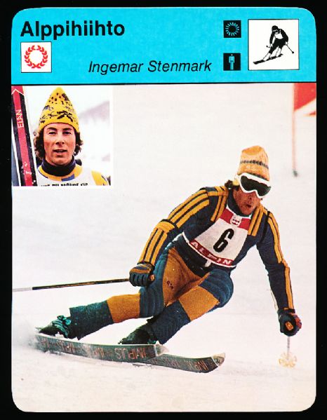 1977-80 Finland Sportscaster Cards- 2 Diff. Alppihiihto (Alpine Skiinng)- 2 Cards