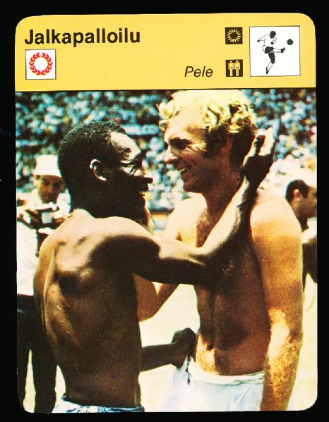 1977-80 Finland Sportscaster Cards- 3 Diff. Jalkapalloilu (Soccer)- 3 Diff. Cards with Pele! 