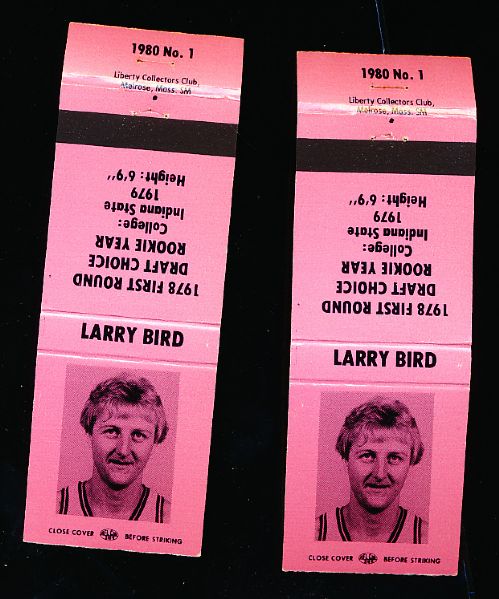 1980 Liberty Match Covers- Larry Bird- (Pink)- 7 Match Covers