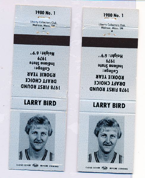 1980 Liberty Match Covers – Larry Bird (Light Blue)- 30 Match Covers