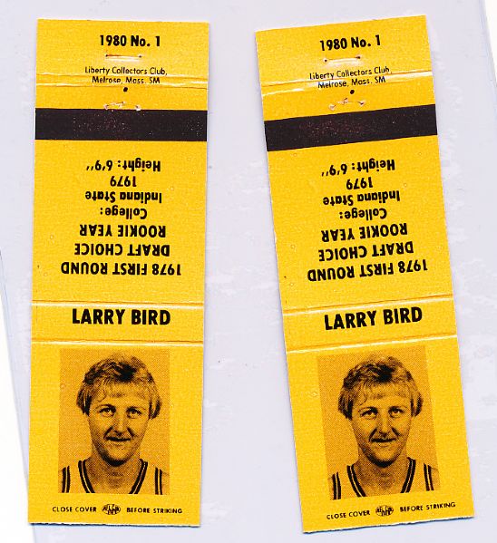 1980 Liberty Match Covers- Larry Bird (Orange)- 30 Match Covers