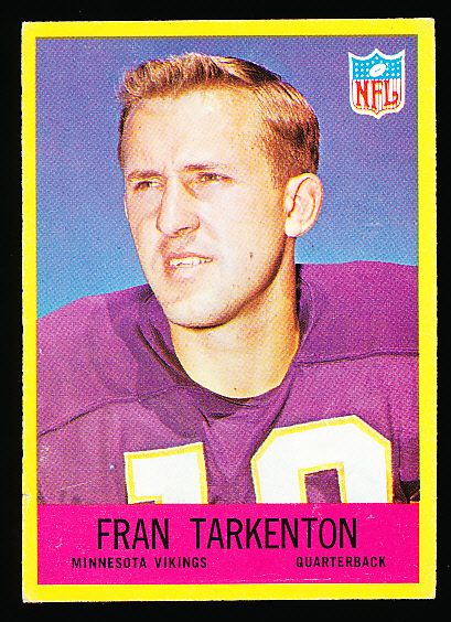 1967 Philly Fb- #106 Fran Tarkenton, Vikings- 3 Cards