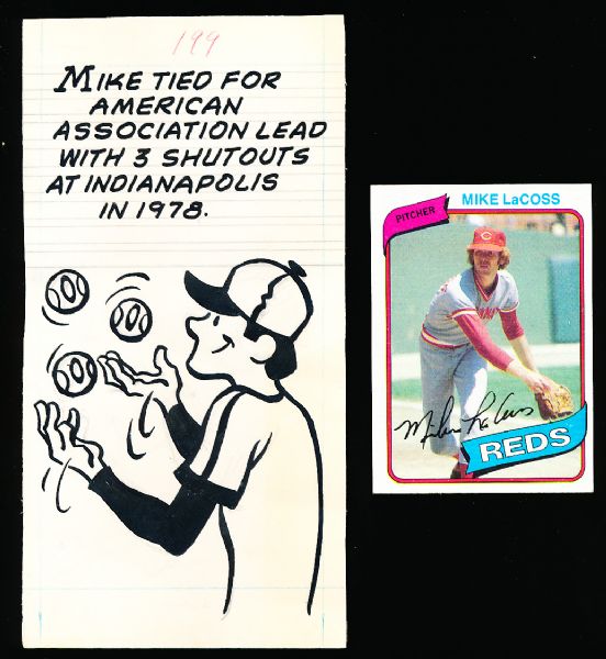 1980 Topps Bsbl. “Comic Art”- #199 Mike LaCoss, Reds
