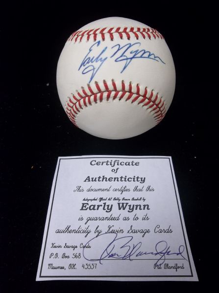 Early Wynn Autographed Official AL Bobby Brown Bsbl.