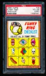 1966 Topps Ftbl. #15 Funny Ring Checklist- PSA Graded Very Good-Excellent 4 (MC- Miscut)