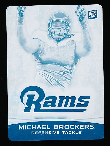 2012 Bowman Ftbl. “Printing Plate Cyan” #157 Michael Brockers, Rams- 1/1!