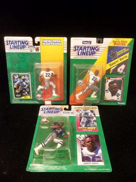 1992-94 Starting Lineup Ftbl.- 3 Diff. Emmitt Smith