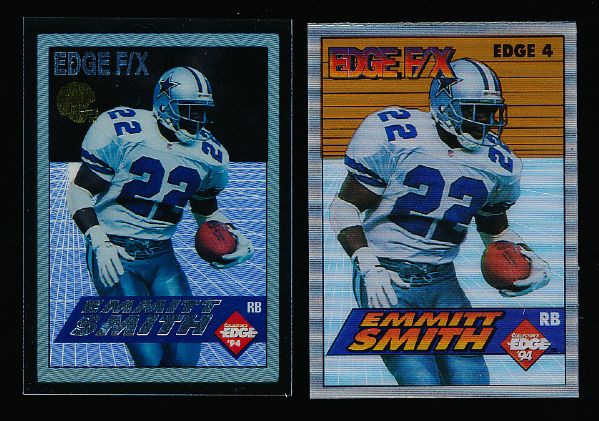 1994 Collector’s Edge Ftbl. “Edge F/X” #4 Emmitt Smith Cowboys- 9 Diff. Versions