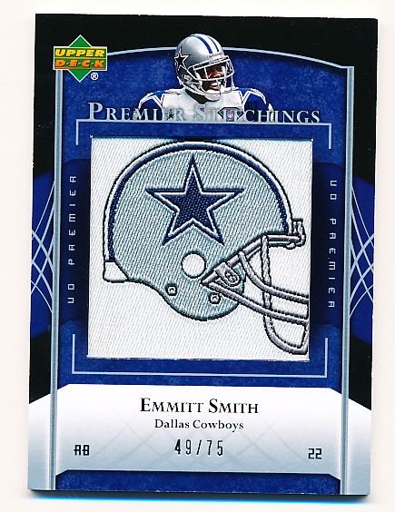 2007 Upper Deck Premier Ftbl. “Premier Stitchings Team Logo” #55 Emmitt Smith- #49/75!