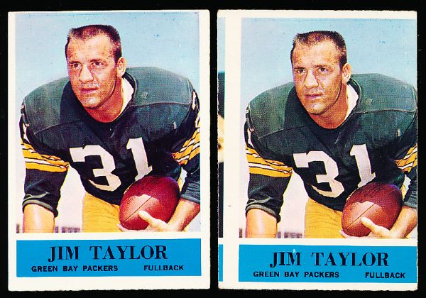 1964 Philly Fb- #80 Jim Taylor, Packers- 2 Cards