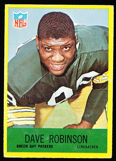 1967 Philly Fb- #80 Dave Robinson, Packers RC- 5 Cards