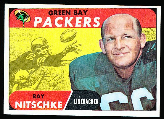 1968 Topps Fb- #157 Ray Nitschke, Packers- 5 Cards