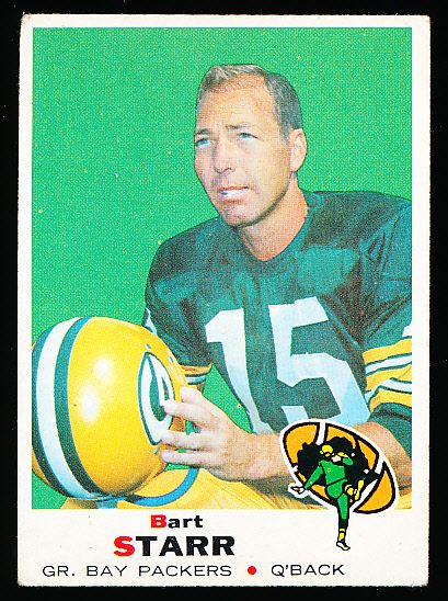 1969 Topps Fb- #215 Bart Starr, Packers- 4 Cards