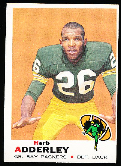 1969 Topps Fb- #255 Herb Adderley, Packers- 9 Cards