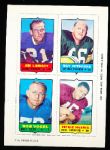 1969 Topps Fb- 4 in 1 - Nitschke/ Lindsey/ Harris/ Vogel- 4 Cards
