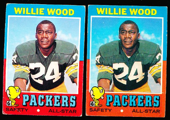 1971 Topps Fb- #55 Willie Wood, Packers- 12 Cards