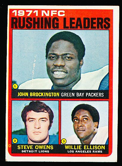 1972 Topps Fb- #2 Rushing Leaders- Brockington/ Owens /Ellison- 12 Cards