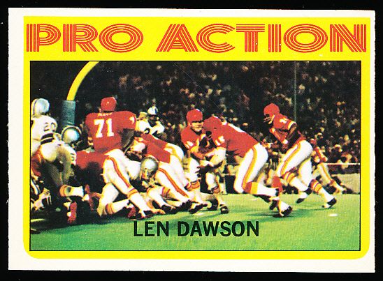 1972 Topps Fb- #340 Len Dawson Pro Action- Hi#- 2 Cards
