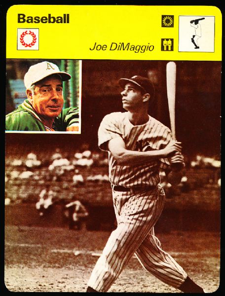 1977 North American Sportscaster- Baseball- #02-08 Joe DiMaggio- 4 Cards