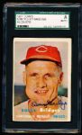 1957 Topps Bsbl. #294 Rocky Bridges, Reds- Tough Series- Autographed- SGC Authenticated
