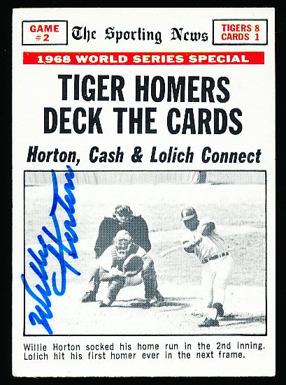 1969 Topps Bsbl. #163 Tiger Homers Deck the Cards- Autographed by Willie Horton