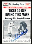 1969 Topps Bsbl. #167 Tiger 10-Run Inning Ties Mark- Autographed by Jim Northrup