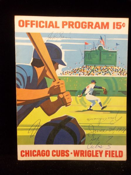 June 24, 1971 Chicago White Sox @ Chicago Cubs “Crosstown Classic” Program- Autographed by 7 Diff. White Sox