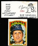 1972 Topps Bsbl. #580 Lou Pinella, Royals- Original Comic Art