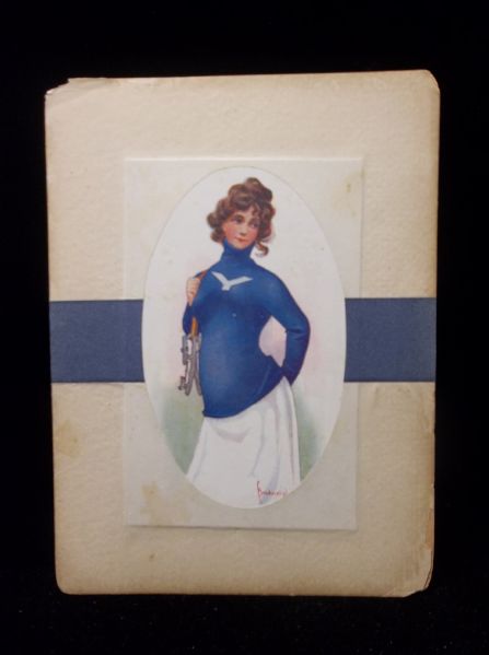 1901? J. Austin Company “Yale Skating Girl” Fancy Postcard