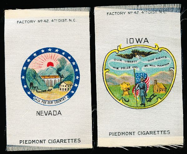 1910 Piedmont Cigarettes “State Seal Silks”- 6 Diff.