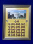 1976 American Bicentennial “Presidents and First Ladies” Commemorative Medallion Set of 39 with Frame