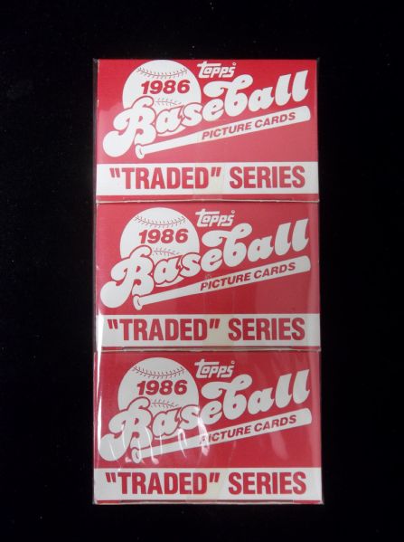 1986 Topps Traded Baseball Factory Sets of 132 Cards- 3 Sets