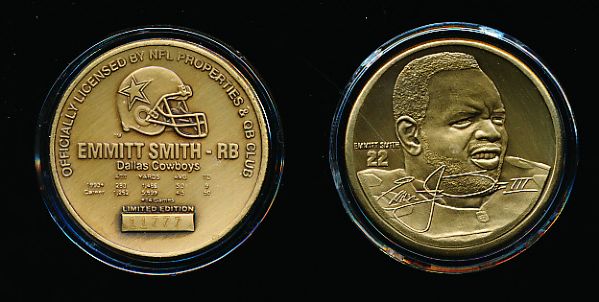 1994 Highland Mint Bronze Coin Emmitt Smith- 2 Coins
