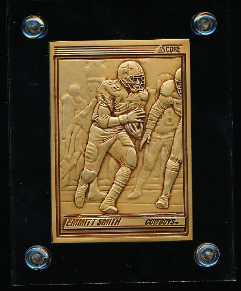 1994 Highland Mint 1990 Topps Traded Ftbl. #27T Emmitt Smith Limited Edition Bronze Card- #947/2,500