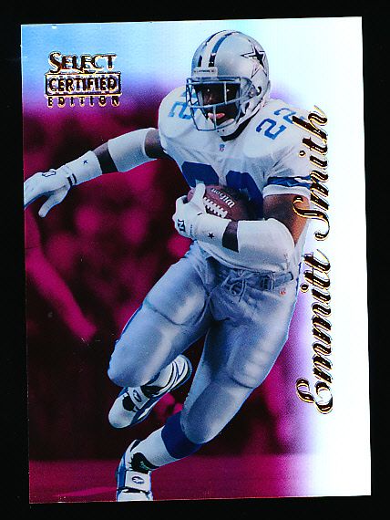 1996 Select Certified Ftbl. “Mirror Red” #27 Emmitt Smith, Cowboys