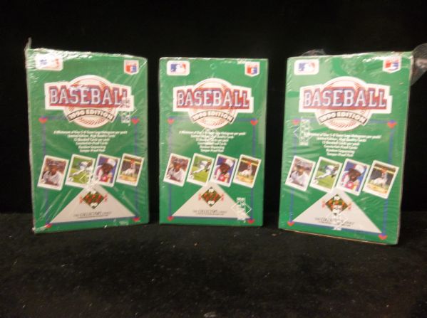 1990 Upper Deck Baseball- Three Unopened Low Series Wax Boxes