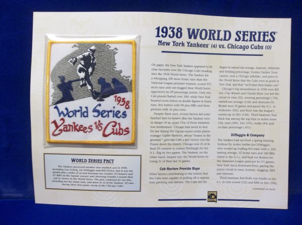 Willabee & Ward 1938 World Series N.Y. Yankees vs. Chicago Cubs Patch