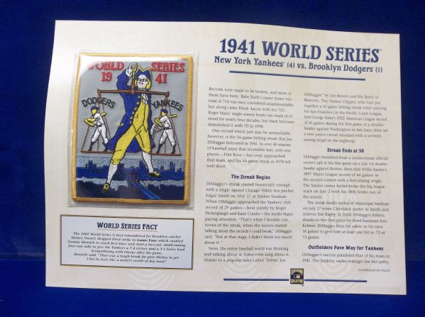 Willabee & Ward 1941 World Series N.Y. Yankees vs. Brooklyn Dodgers Patch