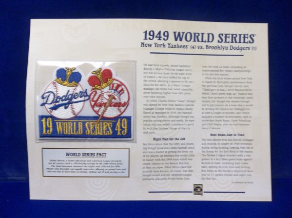 Willabee & Ward 1949 World Series N.Y. Yankees vs. Brooklyn Dodgers Patch