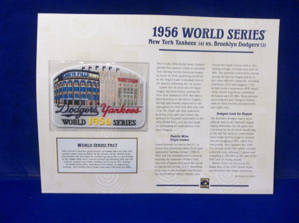 Willabee & Ward 1956 World Series N.Y. Yankees vs. Brooklyn Dodgers Patch