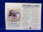 Willabee & Ward 1958 World Series N.Y. Yankees vs. Milwaukee Braves Patch