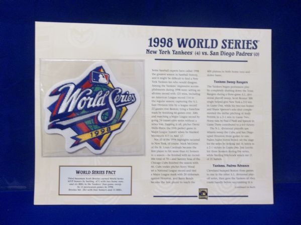 Willabee & Ward 1998 World Series N.Y. Yankees vs. San Diego Padres Patch