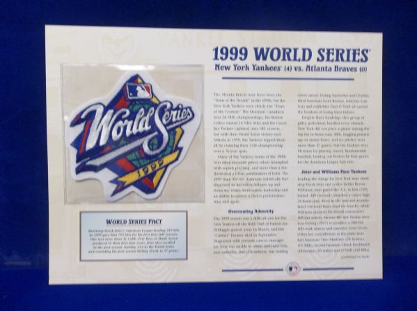 Willabee & Ward 1999 World Series N.Y. Yankees vs. Atlanta Braves Patch