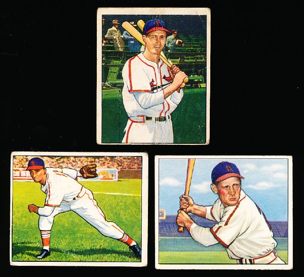 1950 Bowman Bb- 3 Diff. Cardinals